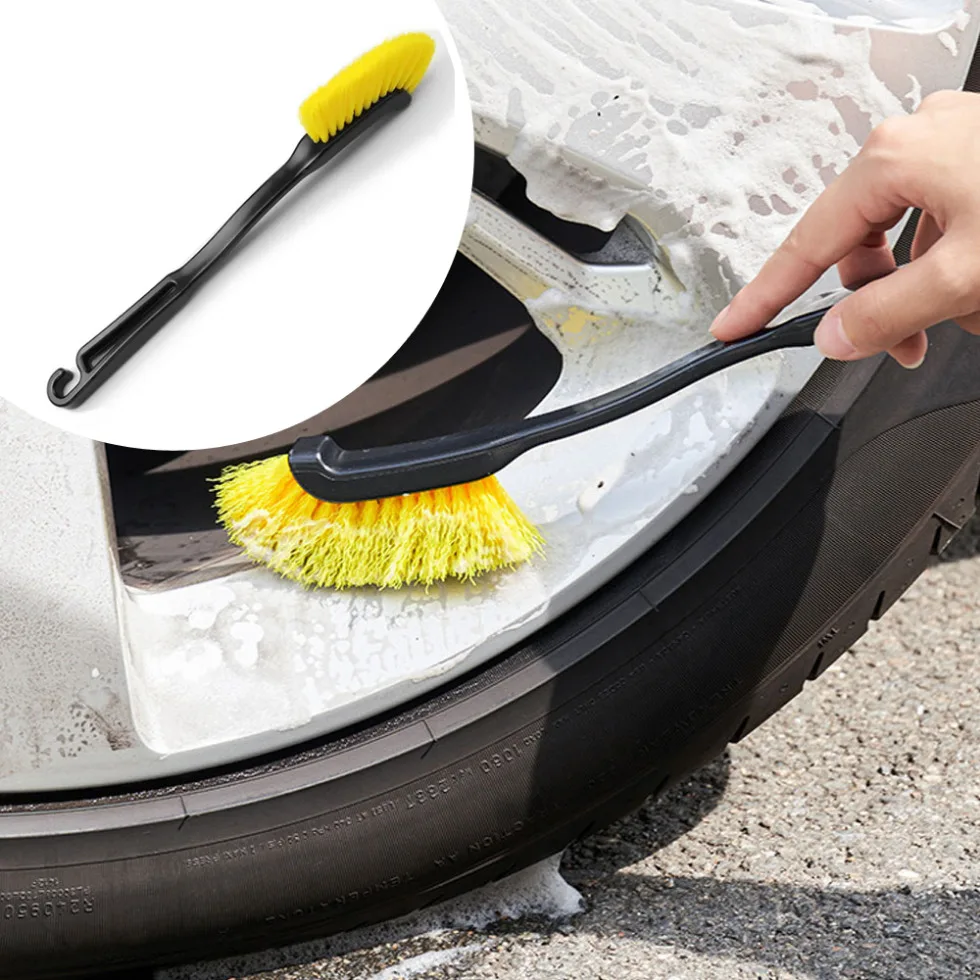 

1pc Car Tire Wash Cleaning Detail Brushes Plastic Handle Car Wheel Brush Rim Detailing Brush Auto Washing Cleaner Tool