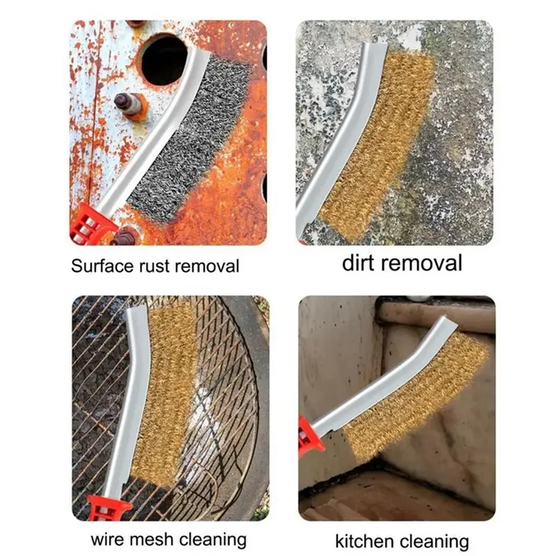 

Promotion! Stainless Steel Wire Brush, Metal Rust Removal, Decontamination And Polishing Multi-Functional Brush Durable Easy To