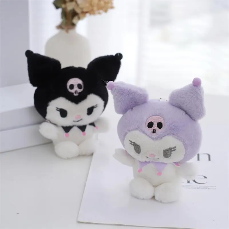 

Sanrio Keychain Plush Toys Anime Kawaii Kuromi Pendant for Bag Plush Soft Stuffed Doll Plushie Keyring for Children Girl Gift