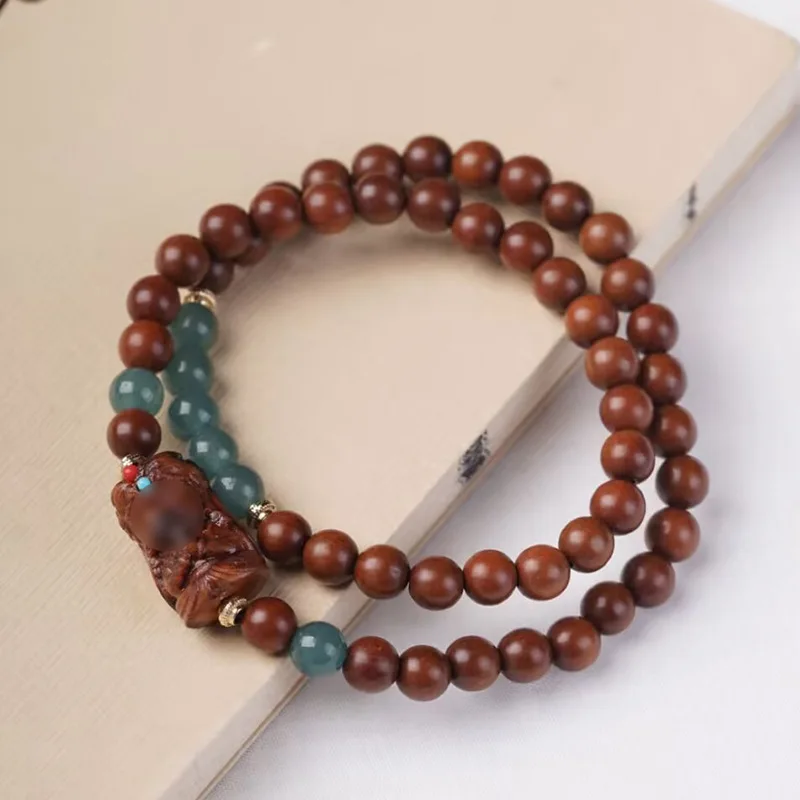 Jujube Wood DIY Zakiram Style Bracelet, 6mm, Unisex, Chinese Retro Prayer Beads, Decorative Bead String