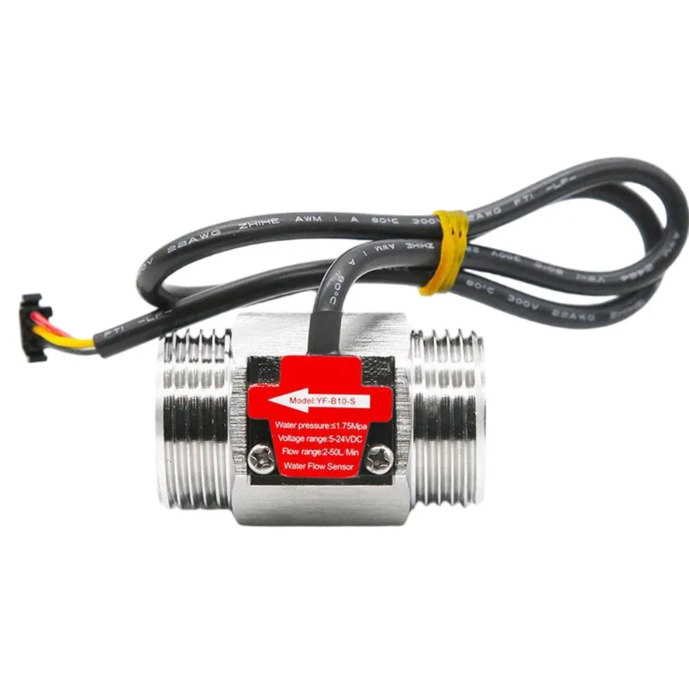 G1 Water Flow Sensor Hall Effect Flow Meter DN25 Stainless Steel Turbine Flow Sensor 2-50L/min DC3.5-24V for Water Heater