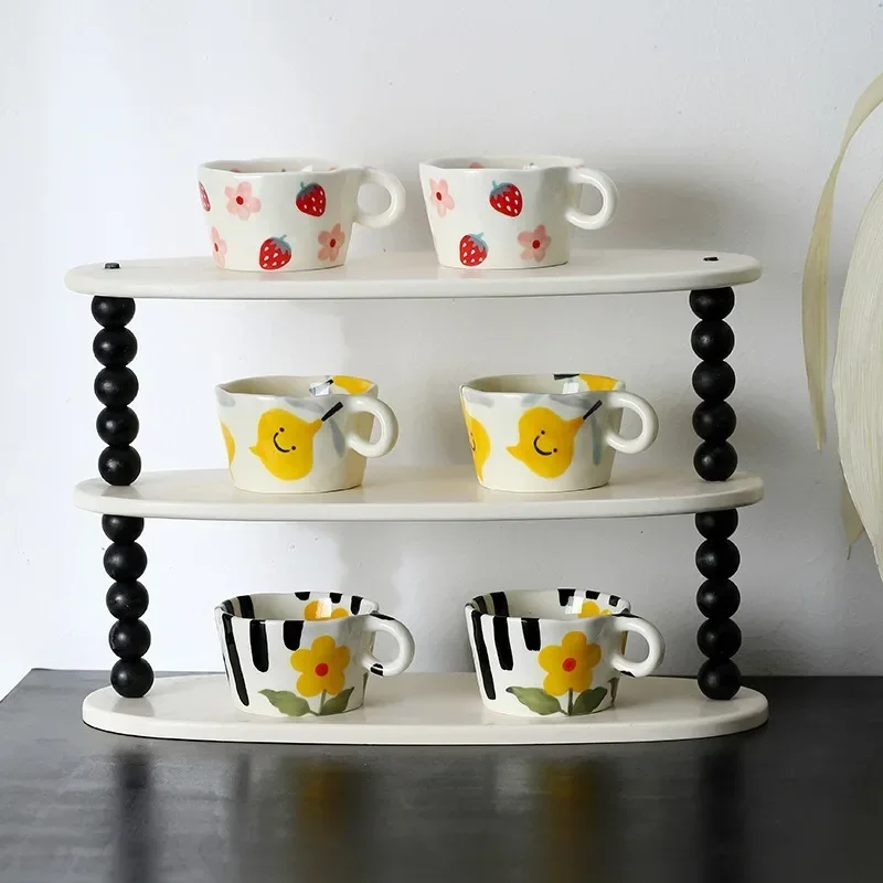 

300 мл милые керамические кружки ручной работы с рисунком цветов, кофейная чашка, студенческая чашка для завтрака, молока, овсяная чашка, подарок, офисные чашки для воды