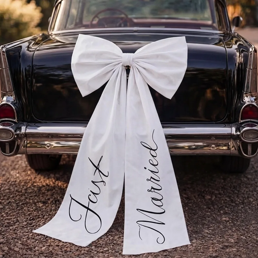 Romantic Large Size Wedding Car Bow Lovely Style Elegant Car Ribbon Bow Wedding Photo Prop Just Married Car Decor Wedding Day