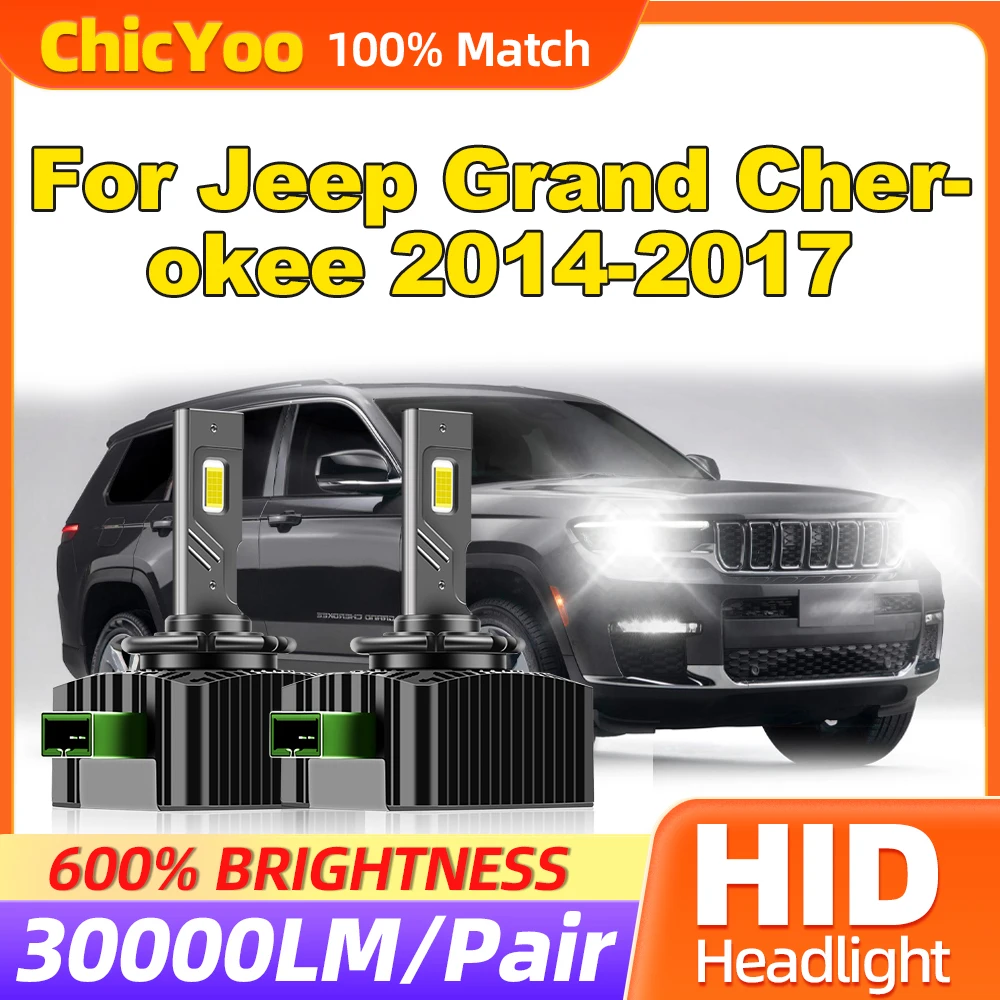 

30000LM HID Xenon Lights 120W Turbo Auto Headlamp Bulbs 6000K White Xenon Lamps For Jeep Grand Cherokee 2014 2015 2016 2017