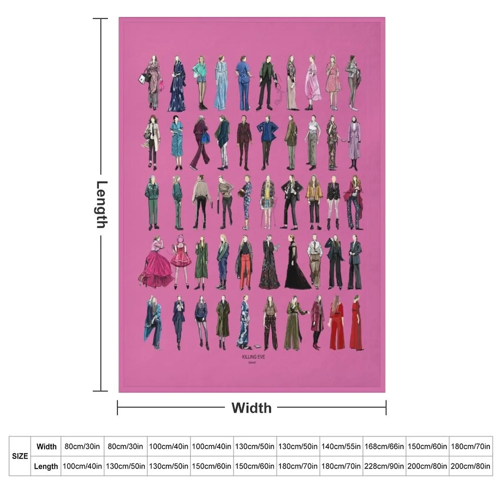 Killing eve villanelle fashion looks Pink version Throw Blanket Luxury St Plush For Decorative Sofa for babies Blankets