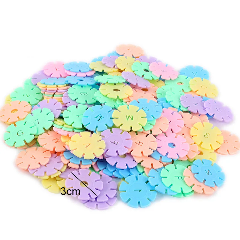 60 ~ 200 قطعة/الوحدة معكرون الألوان ندفة الثلج لعب الأطفال اللبنات DIY بها بنفسك رياض الأطفال لعبة الجمعية لعبة تعليمية هدية TMZ