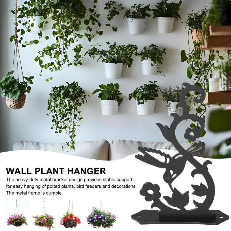 Practical Garden Iron Hook Bracket Metal Wall Mounted Plant Hanger Decorative Holder for Outdoor Indoor Hanging Supplies