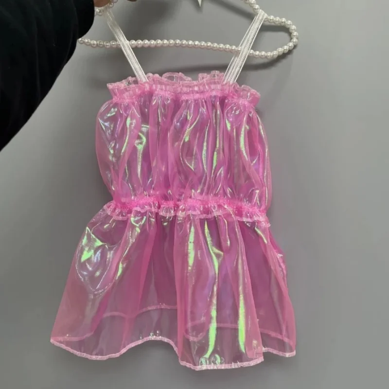 فستان الأورجانزا المجسم الوردي الشفاف مع تنورة الأميرة - الزي التنكري للرجال والكوب