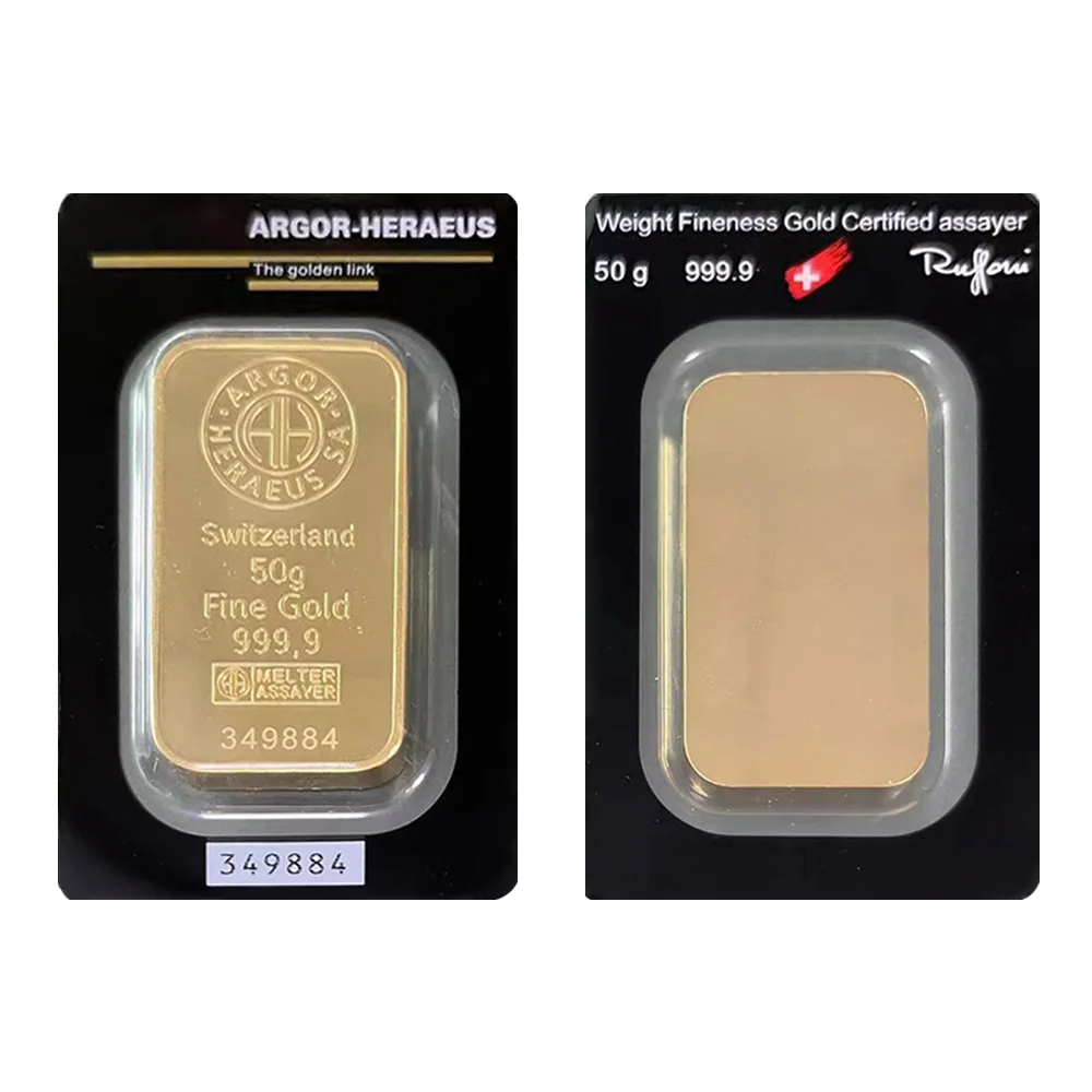 Full Range 1oz/2.5g/5g/10g/20g/50g/100g Gold Bar 24k Gold Plated Bullion Ingot Bar Non-magnetic Copper Bar Home Decor Gifts