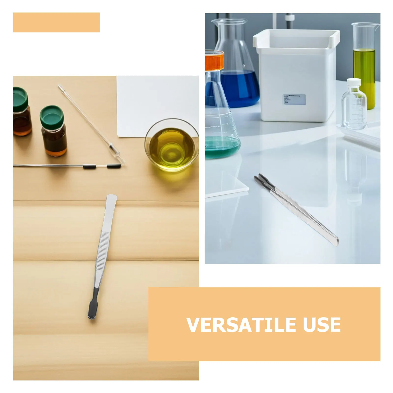 2 قطعة ملاقط احترافية من الفولاذ المقاوم للصدأ مطاطية مغلفة طرف مسطح لصياغة إصلاح الأجهزة الإلكترونية الدقيقة