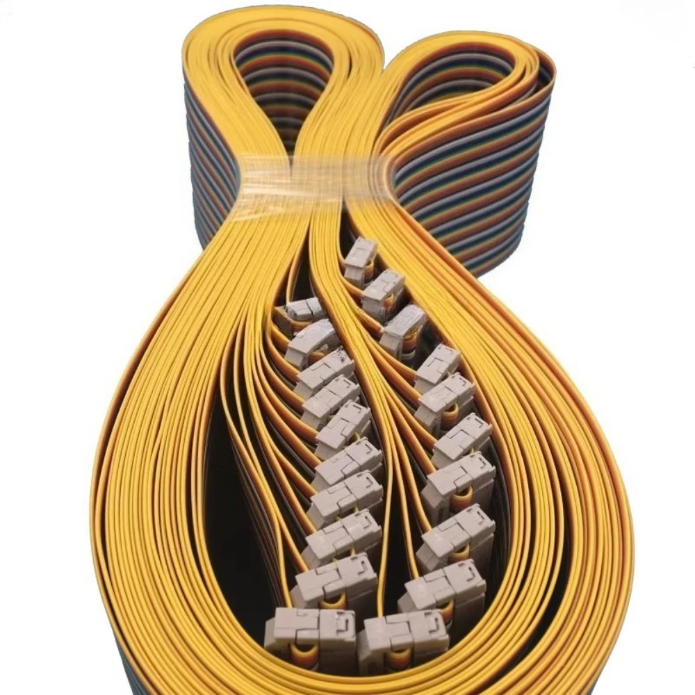 Kabel płaski FC do FC o rastrze 2,54 mm, żeński-żeński, do podłączenia ekranu LED, linia do programowania JTAG, 20~500 cm, 64-pinowy kabel ribbon GPIO