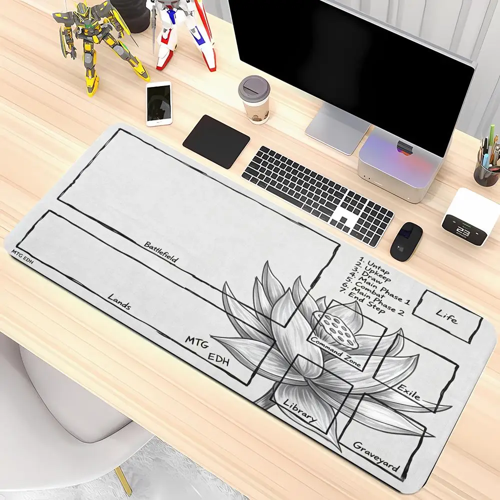 Antique Texture Lotus Blossom Table Mat Mousepad Large Size For Office Desktop Bedroom Learning Laptop Keyboard Accessories