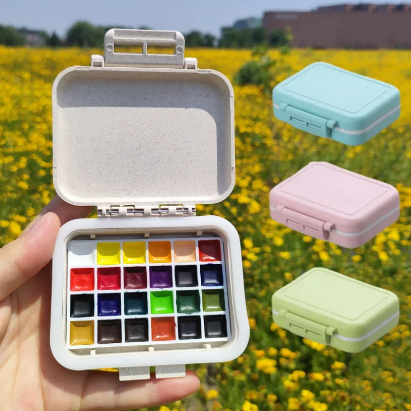 

24 Grid 0.5ml Solid Watercolor Pigment Sub Packaging Box Travel Painting/Outdoor Sketching/Art Supplies /pigment Storage Box