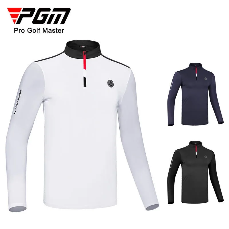 PGM Men\'s Golf Wear Summer Men\'s Shirts Casual Long Sleeve T-shirt Golf Sportswear  Summer Ice Silk Sunscreen Sports Top YF589