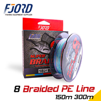 FJORD 8-strand Braided Fishing Line Multifilament Carp Line 300m 150m Fishing Wire Cord Item Equipemnt Fishing Accessories