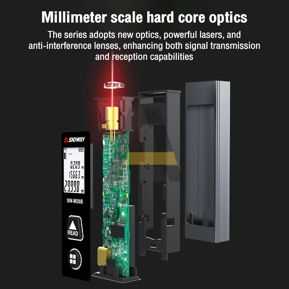 Mini Metal Laser Distance Meter Rechargeable Rangefinder High Precision 30M Range Measure Tape Infrared Electronic Ruler