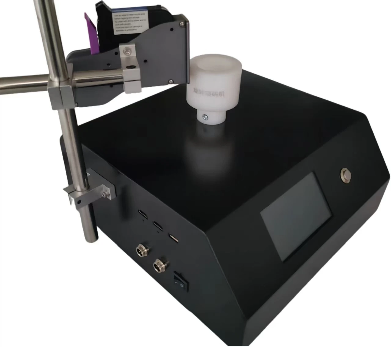 4.3-inch Screen Curved Products 360 Rotary Inkjet Printer Date Batch Code Printing Machine for Round Products