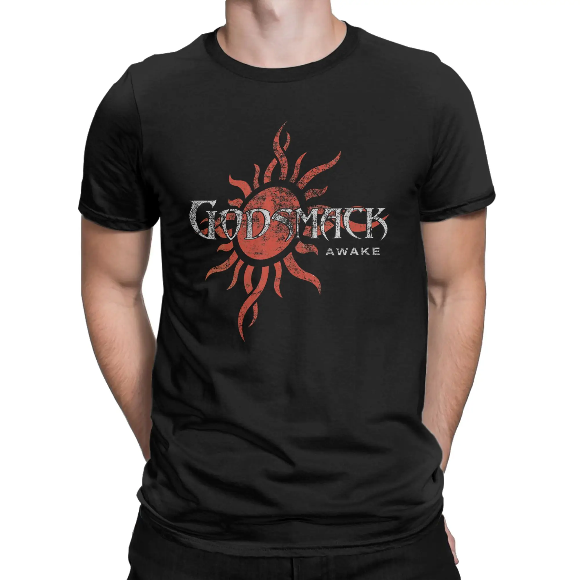 Godsmack The Rise of Rock ITIN T Shirts Men's  Cotton Leisure T-Shirts Crew Neck  Tees Short Sleeve Clothes Printed