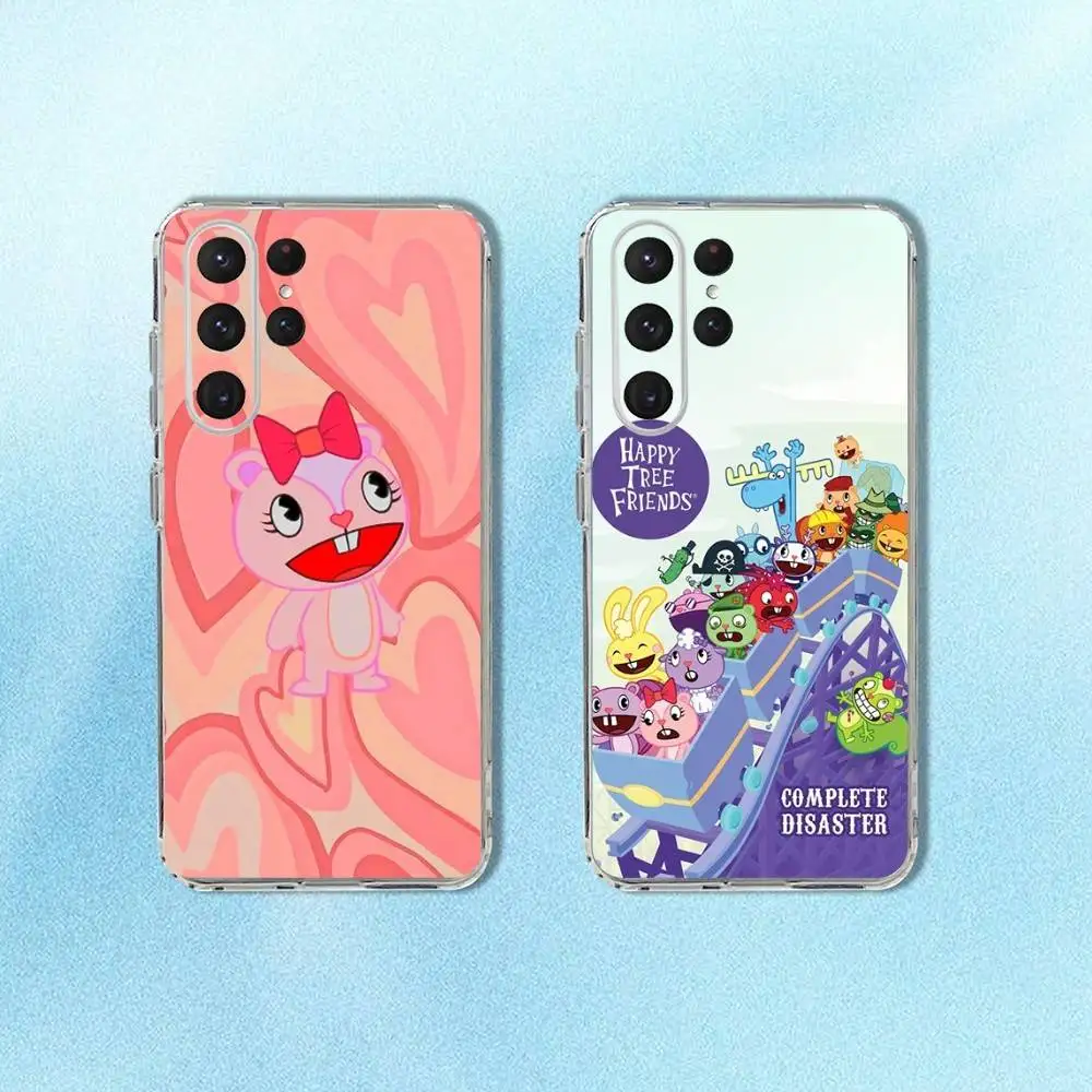 

Happy Tree Friends Phone Case For Samsung S24,30,21,22,23,20 FE,lite,PIus,Ultra,5G,Note,9,10 Transparent Cover