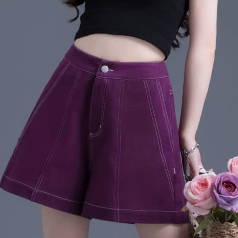 Women Summer Fashion Printing Fashionable High Waist Wide Leg Women Clothes Casual All-match Appear Thin Elegant Quarter Shorts