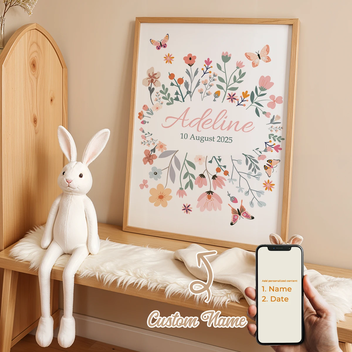 Personalized Custom Name Cartoon Child Stripe Wall Art Print Picture Canvas Poster Painting For Living Room Home Decor Gift