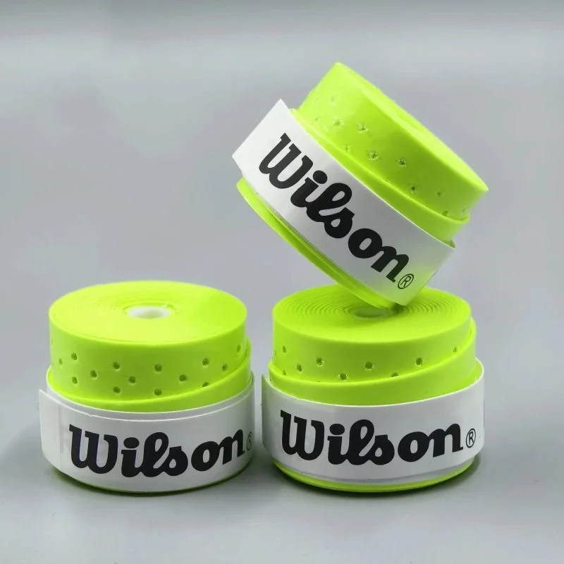 Wilson 12 ชิ้นแร็กเก็ต Sweatband Overgrip เทนนิสแบดมินตันการฝึกอบรมเหงื่อดูดซับมือกาวเทนนิสอุปกรณ์เสริม PU Non Slip Grip