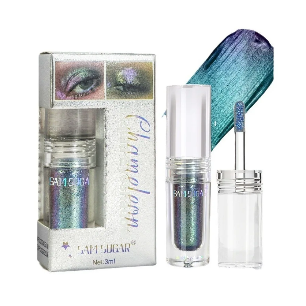Ombretto liquido camaleonte Evidenziatore con finitura perlata che cambia colore con glitter fini per il trucco della palcoscenico del festival dei concerti