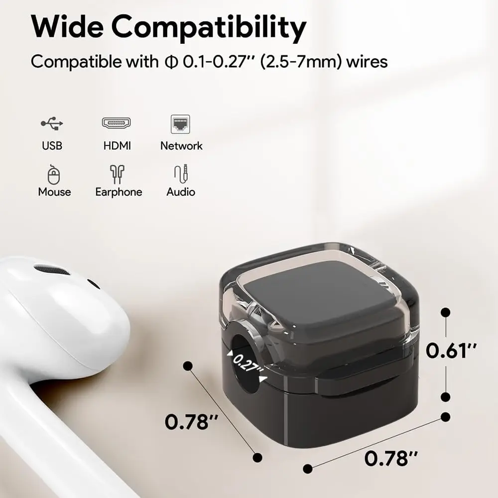 Clips magnéticos para gestión de cables, organizador de cables de datos multicolor, ganchos montados en la pared para escritorio y datos de teléfono y cargador, 6 uds.