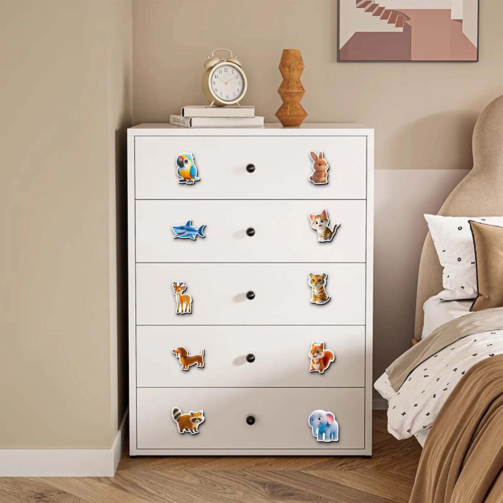 20Pcs/Set 3D Cartoon Animal Soft Magnetic Refrigerator Stickers, Cute Wildlife Fridge Magnets for Kids Room Decor Gifts