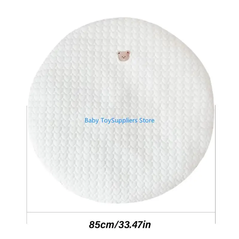 سجادة لعب دائرية صديقة للأطفال من R1WF، سجادة أطفال قطنية مع تطريز جميل ومبطن سميك، سجادة حضانة دائرية لغرفة الأطفال