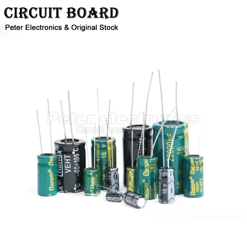16V Capacitor 10UF 22UF 33UF 47UF 100UF 220UF 330UF 470UF 680UF 1000UF 1200UF 1500UF 1800UF 2200UF 3300UF 4700UF 6800UF 10000UF