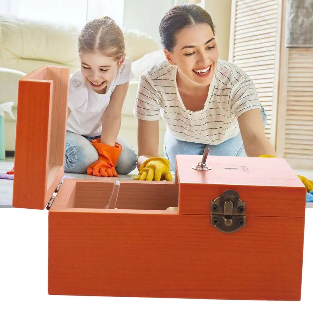 Leave Me Alone Useless Box Desk Decoration Wood Color Electronic Useless Box Home Decor Interesting Wooden Useless Box