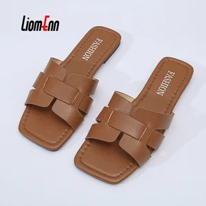 Women's outdoor beach sandals, female slippers, brand design slides, luxury shoes, summer, trend, large size, 43, 2024 8 Main Sales Women's Luxury Slippers - №2