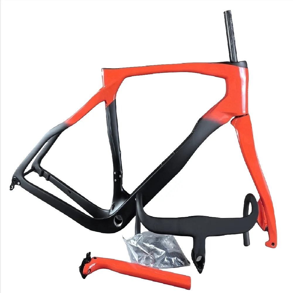 Grevil Carbon Frame Disc Brake Black Red Gravel F Frameset Handlebar and 6560 BOB Carbon Wheelset 65MM