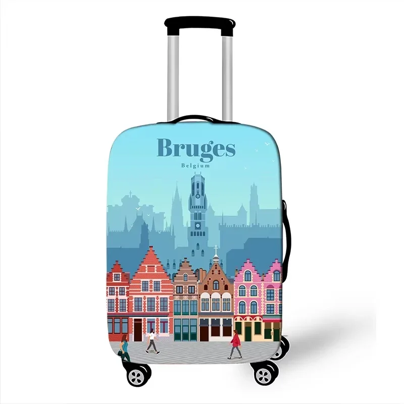 Zagreb City Landmark Building Print Luggage Cover Elastic Suitcase Protector Dustproof Anti Scratch Travel