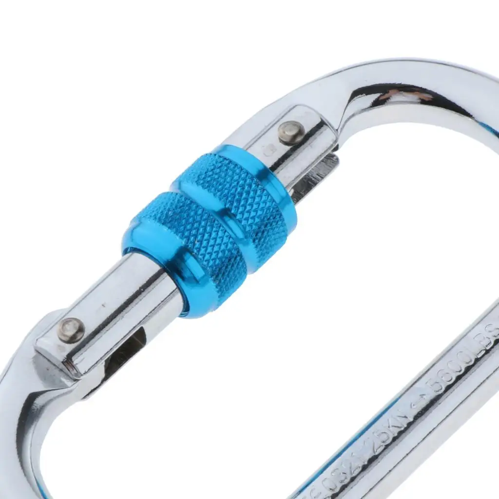 25KN Aluminum Screw Locking Carabiner O-Ring Key Chain Clip Snap Hook for Clibming Yoga Hammock Swing Camping Hiking