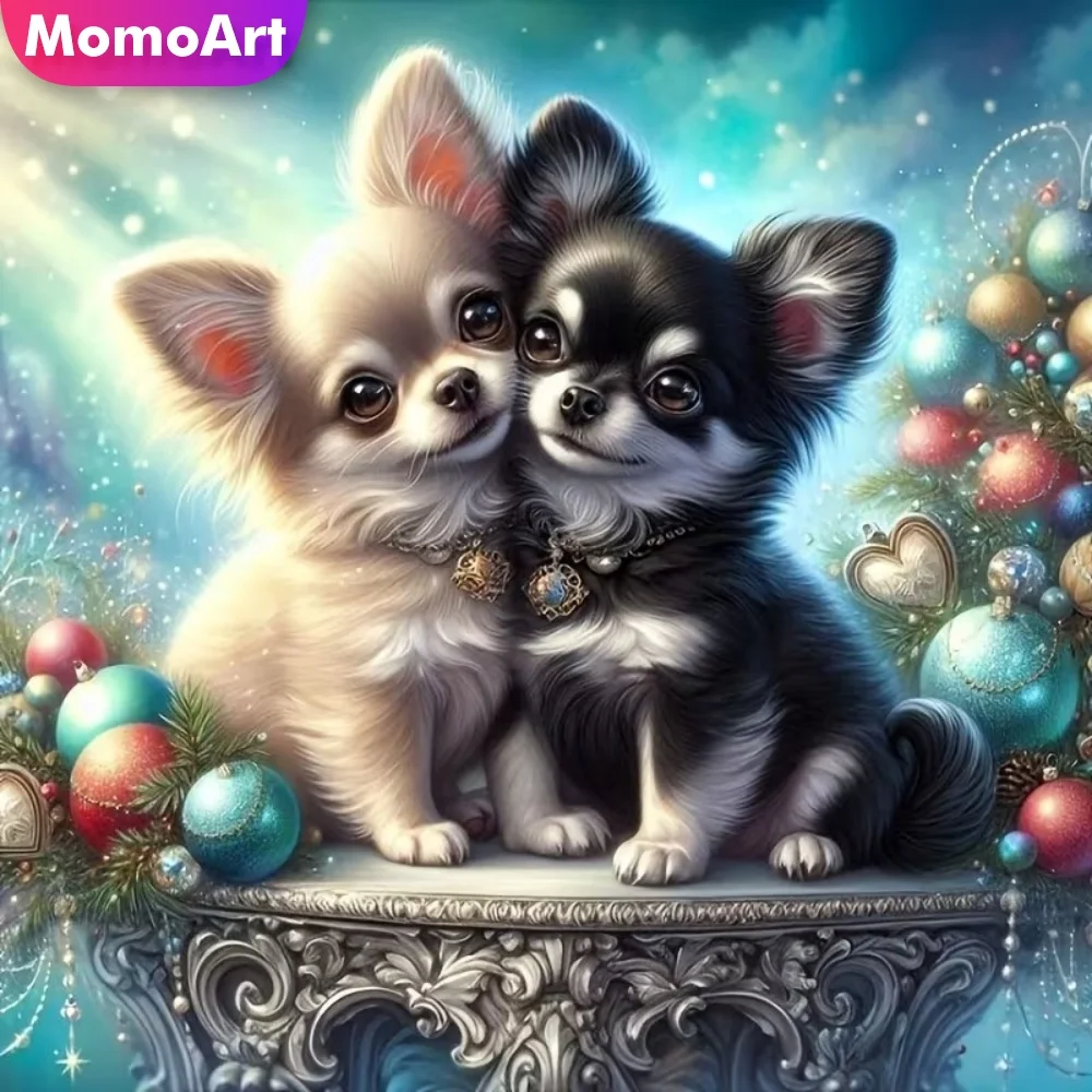 Momoart Diamond Embroidery Dog Animal Painting Acrylic Craft Supplies Diamond Mosaic Cross Stitch DIY Home Bedroom Wall Artwork