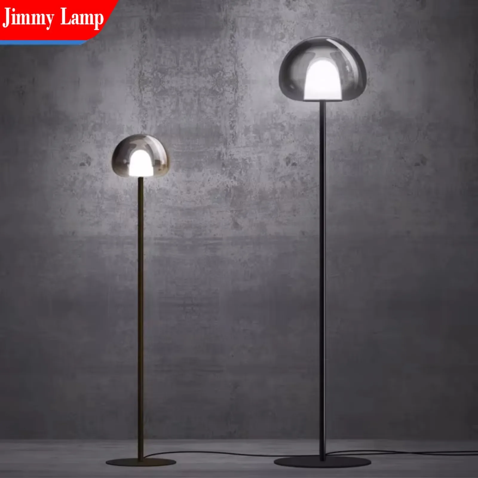 Modern Minimalism LED Transparency Glass Black Iron Floor Lamp Desktop Standing Design for Living Room Bedroom Decor Desk Light