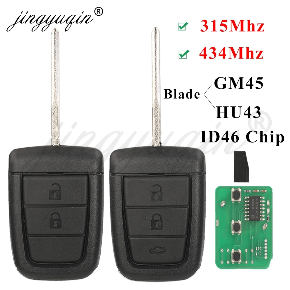 jingyuqin 315/433MHz ID46 Remote Car Key for Chevrolet Caprice Lumina Holden Commodore VE 2006-2013 3/4BTN Fob Control 92213311