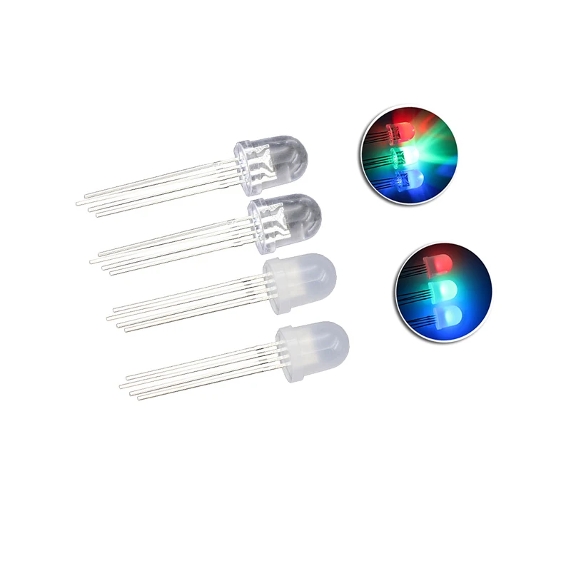 50 pz/lotto 4pin 10mm RGB LED emettendo diodo indicatore Arduino rosso verde blu multicolore anodo comune catodo lampadina fai da te