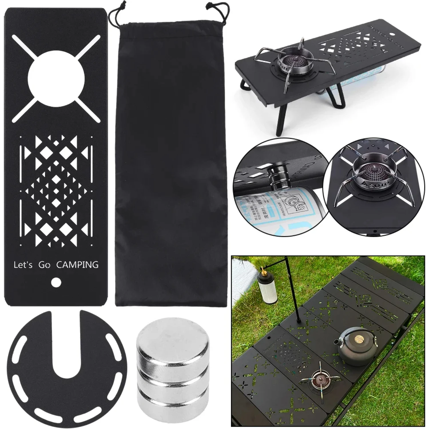 Portable Lightweight Aluminum Alloy Camping Folding IGT Table Board for BBQ Grill - Perfect Outdoor Picnic, Fishing, Camping Acc