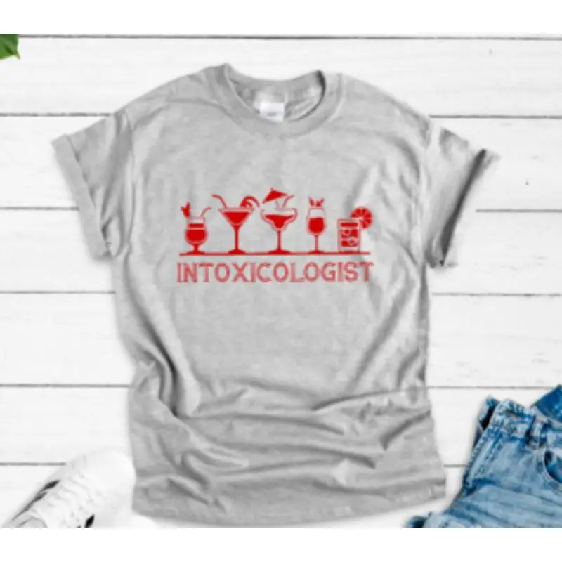 عالم السموم يشرب نادل رمادي تي شيرت