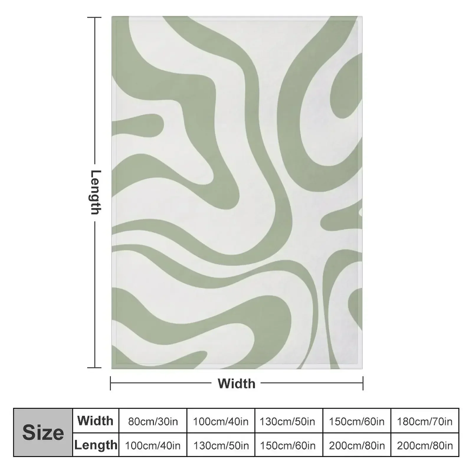 Modern Liquid Swirl Abstract Pattern in Sage Green Tones Throw Blanket Giant Sofa Blankets For Baby Kid'S Blankets