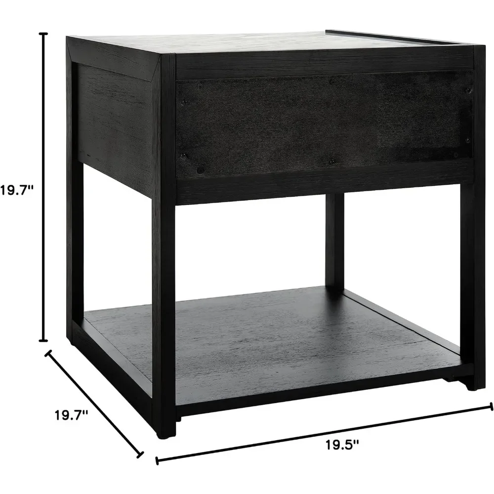 Couture Home Collection Adeline Black 1-Drawer Lower Shelf Nightstand Table (Fully Assembled) SFV7202B