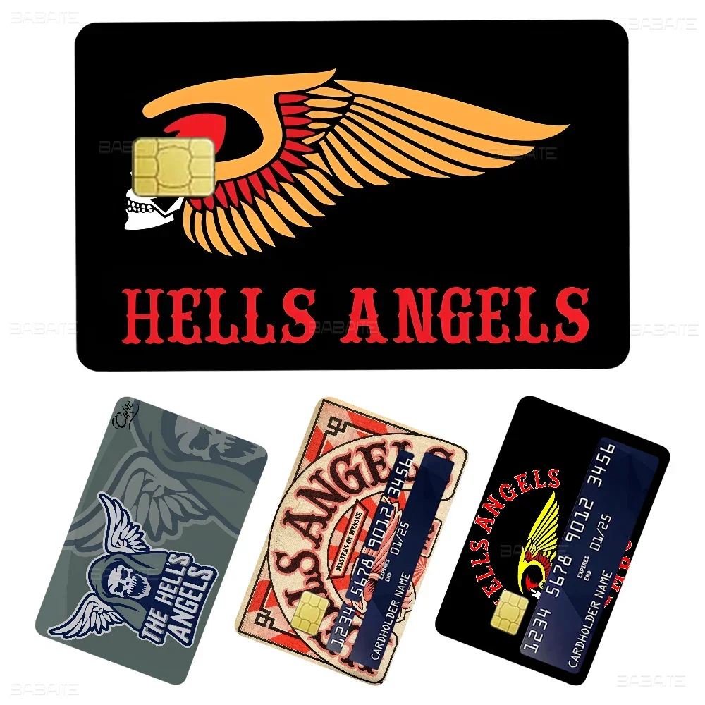 Hell Angels Vintage Print Motorcycle Logo Creidt Card Debit Card Sticker Film Case Front Tape for Small Big Chip No Chip