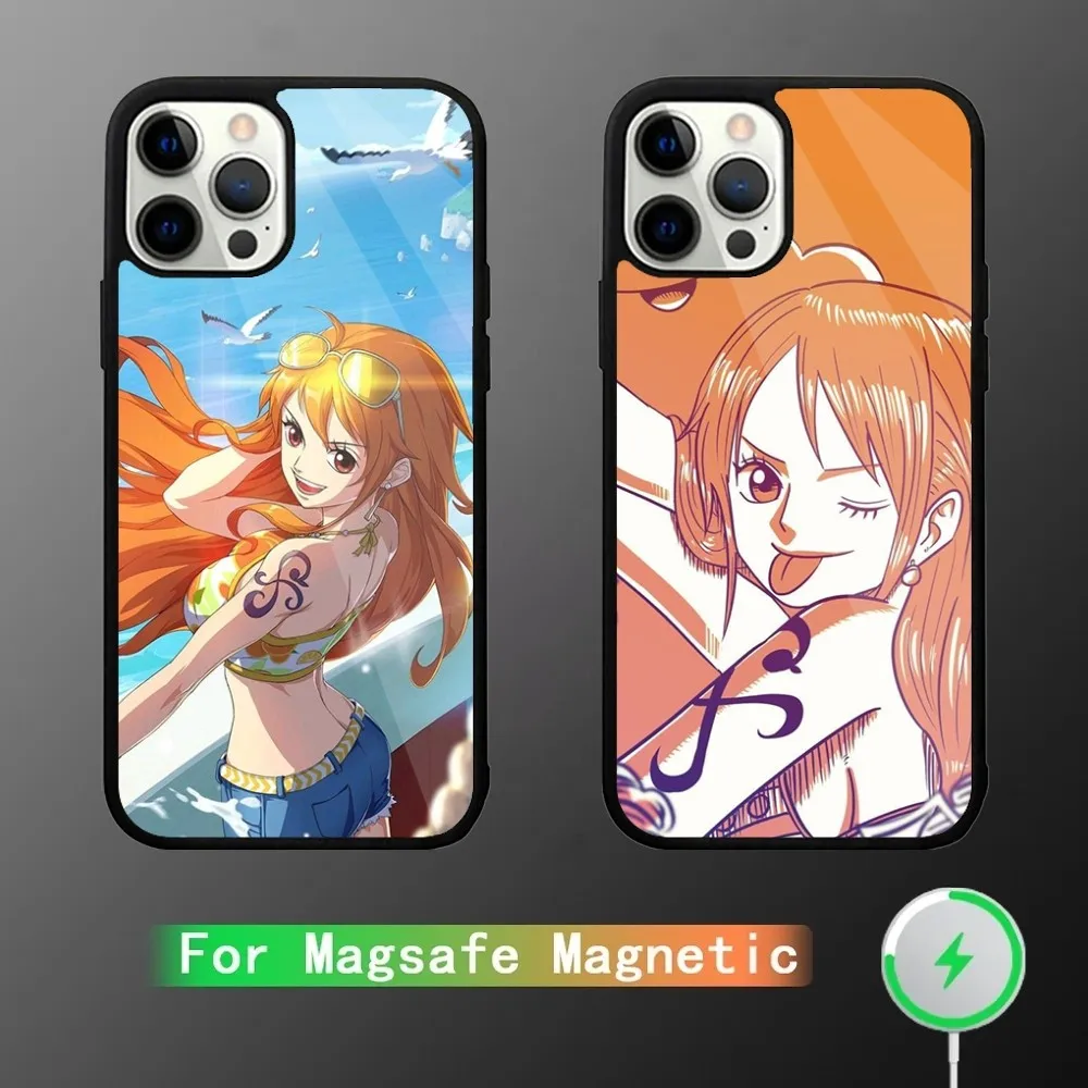 Nami O-OneS  Anime P-PieceS Phone Case For iPhone 16,15,14,13,12,11,Plus,Pro,Max Mini Magsafe Magnetic Wireless Charging