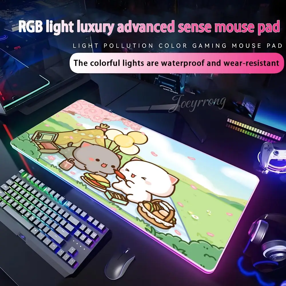 

Peach And Goma Mouse Pad For FPS ESports RGB Extended Gaming Keyboard LED Mats Large 1000x500mm XXL Gamer