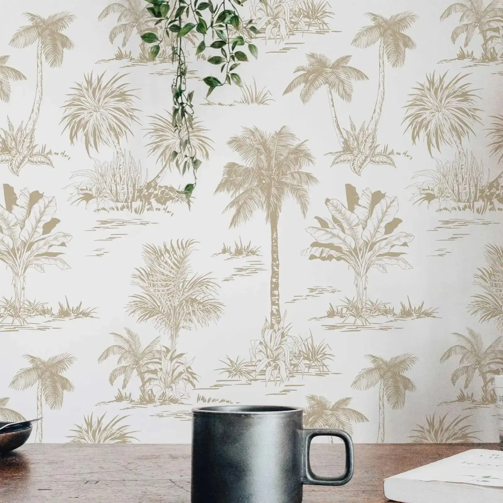 Beige Palm Tree Wal…