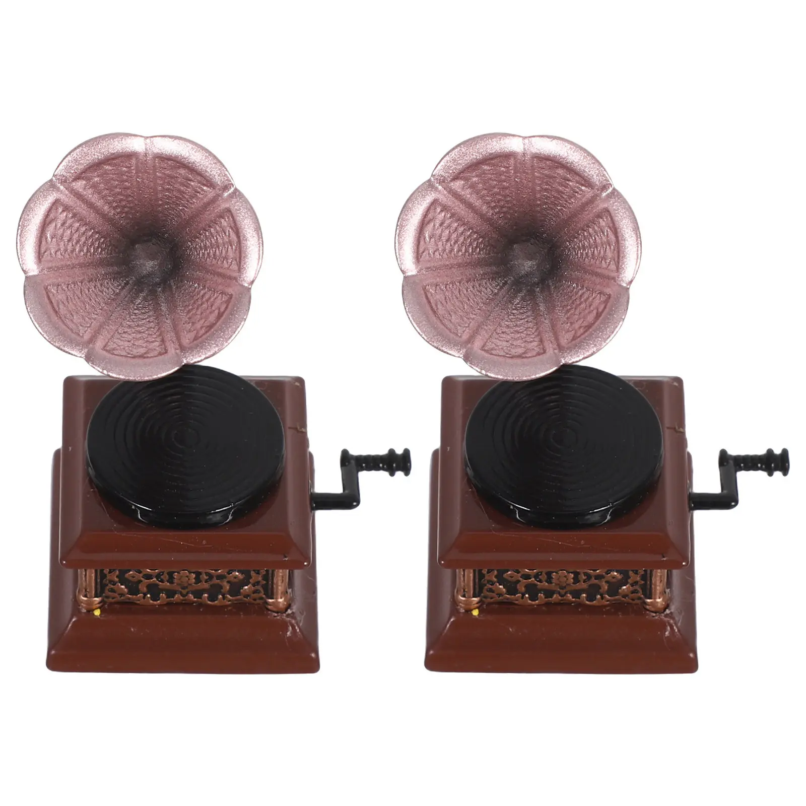 

Mini Retro Phonograph Vintage Record Player Miniature Victorian Dollhouse Accessories Living Room Furniture Decor Simulation