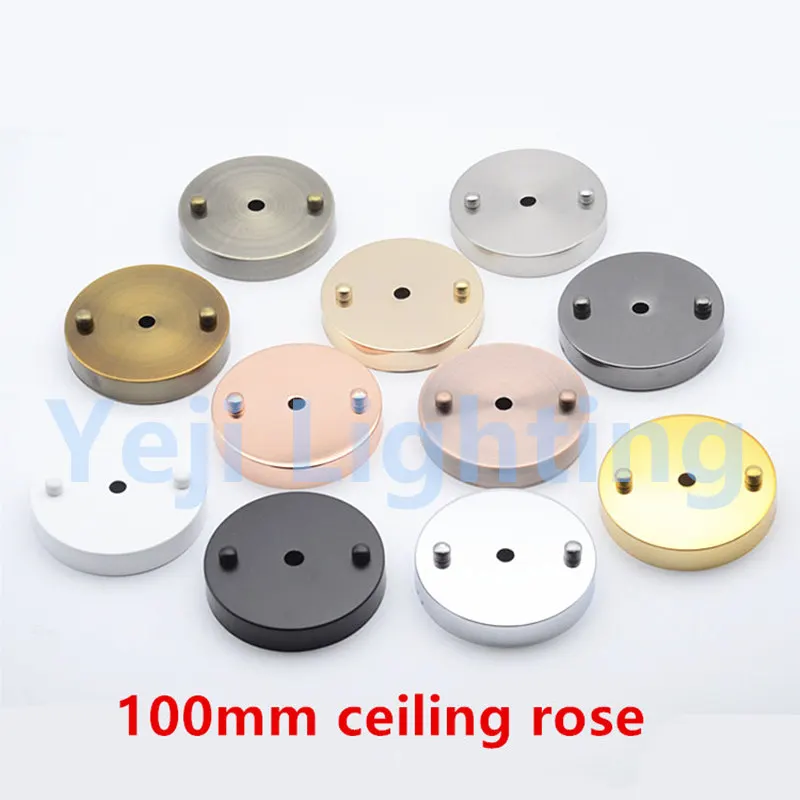 

100mm Vintage Chandelier Ceiling Plate Chassis Metal Lamp Base Iron Ceiling Rose 10cm Round Ceiling Canopy Lighting Accessories